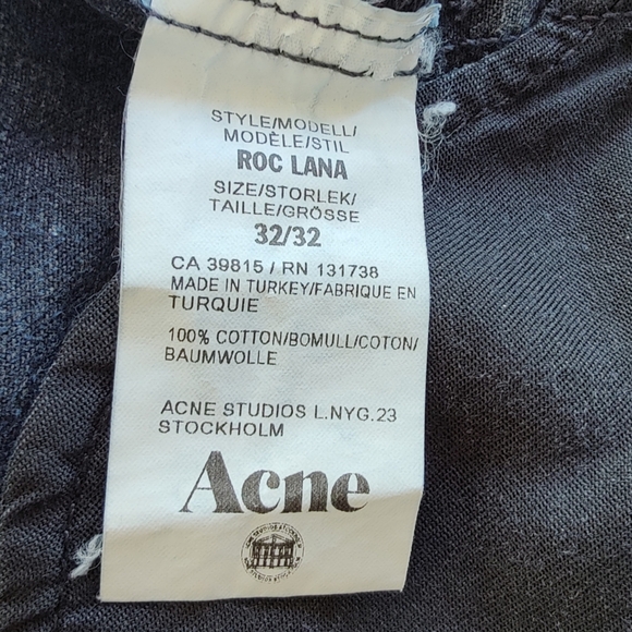 Acne Black Slim Jeans 32" Waist Roc Lana - Picture 5 of 5